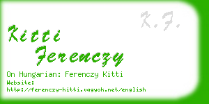 kitti ferenczy business card